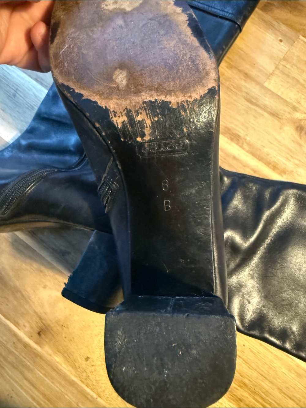 Vintage Coach Black Leather Mid-Calf Boots with Turnlock - Picture 3 of 6